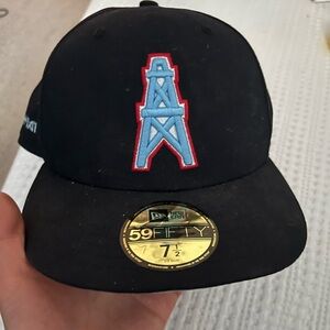 Black New Era Cap Houston Oilers